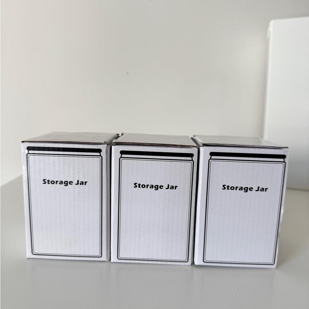 3Pc Glass Storage Jar with Bamboo Lid 8oz Empty Round Spice Storage Containers - Picture 2 of 4